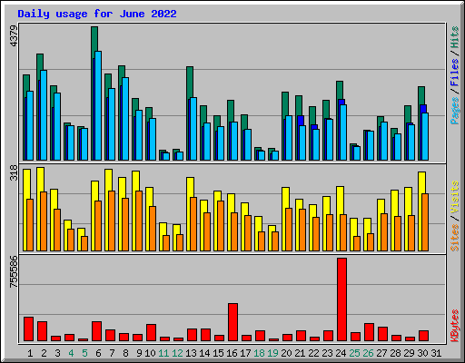 Daily usage for June 2022