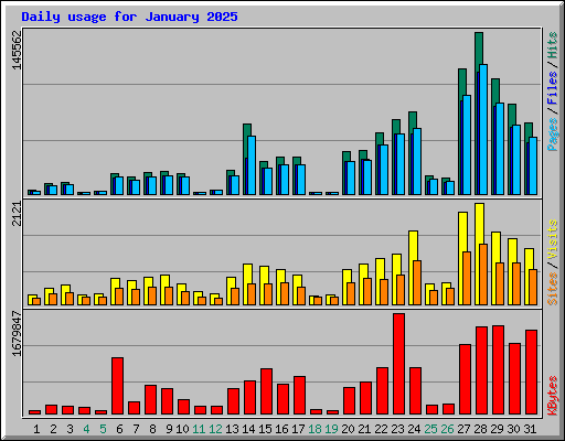 Daily usage for January 2025