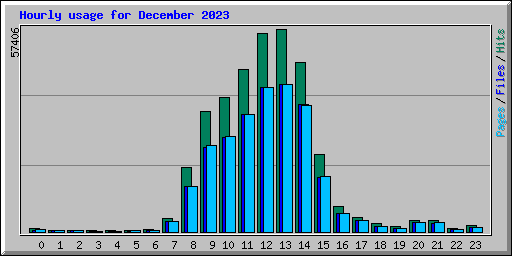Hourly usage for December 2023