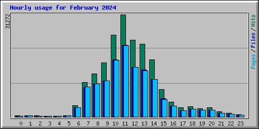 Hourly usage for February 2024