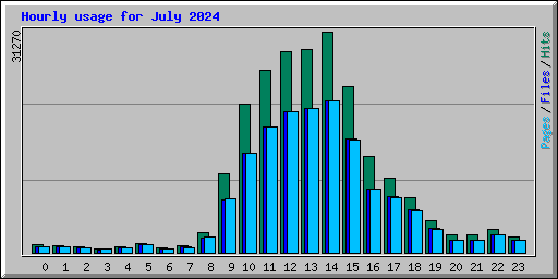 Hourly usage for July 2024