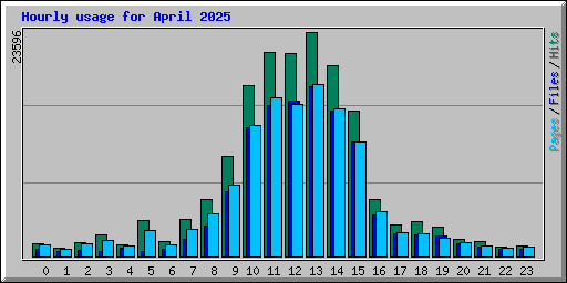 Hourly usage for April 2025